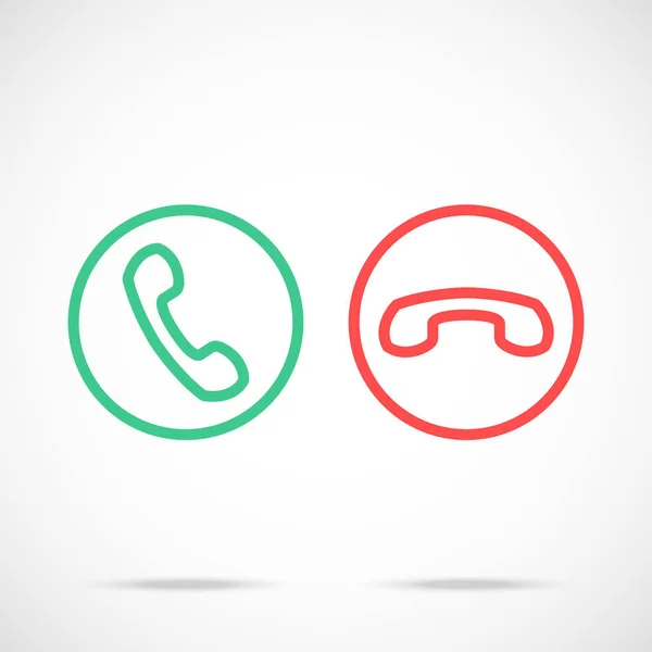 Phone call icons set. Trendy thin line design concept. Modern vector icons — Stock Vector