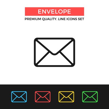 Vektör zarf simgesi. İnce çizgi simgesi