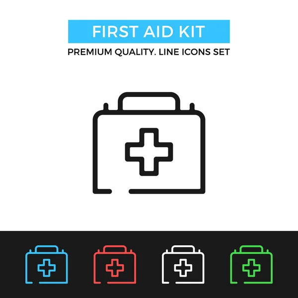 Vector first aid kit icon. Thin line icon — Stock Vector