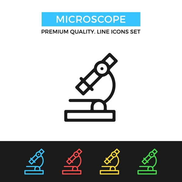 Vector Microscoop pictogram. Dunne lijn pictogram — Stockvector