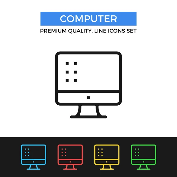 Vektor-Computersymbol. Thin-Line-Symbol — Stockvektor