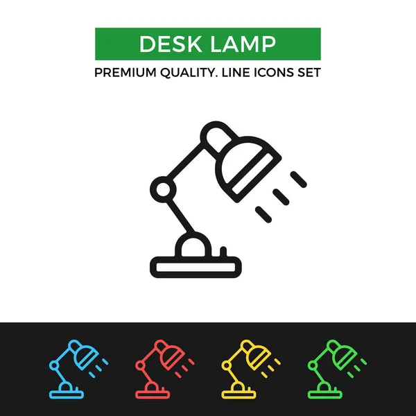 Icône de lampe de bureau vectorielle. Icône de ligne mince — Image vectorielle