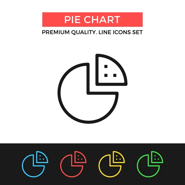 Vector cirkeldiagram pictogram. Dunne lijn pictogram — Stockvector