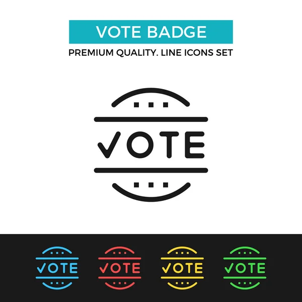 Icône d'insigne de vote vectoriel. Icône de ligne mince — Image vectorielle