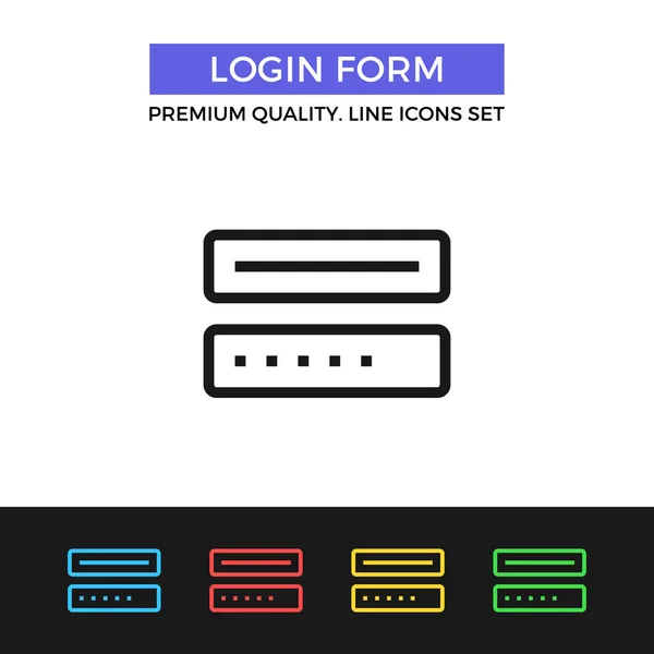 Vector icono del formulario de inicio de sesión. Icono de línea delgada — Vector de stock