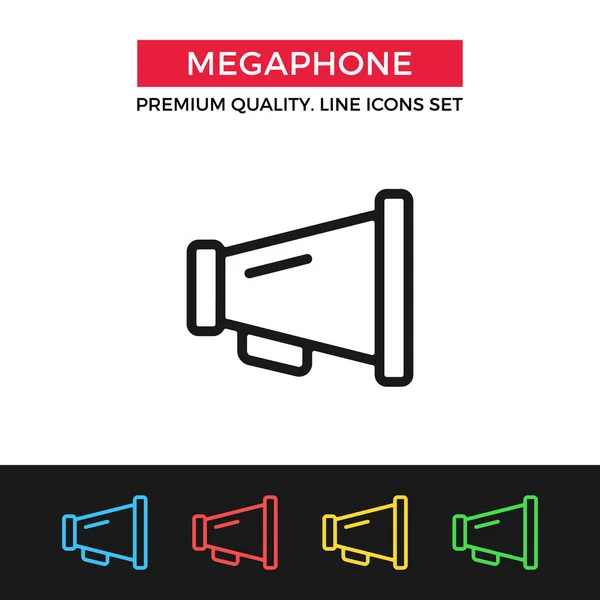 Vector megaphone icon. Thin line icon — Stock Vector
