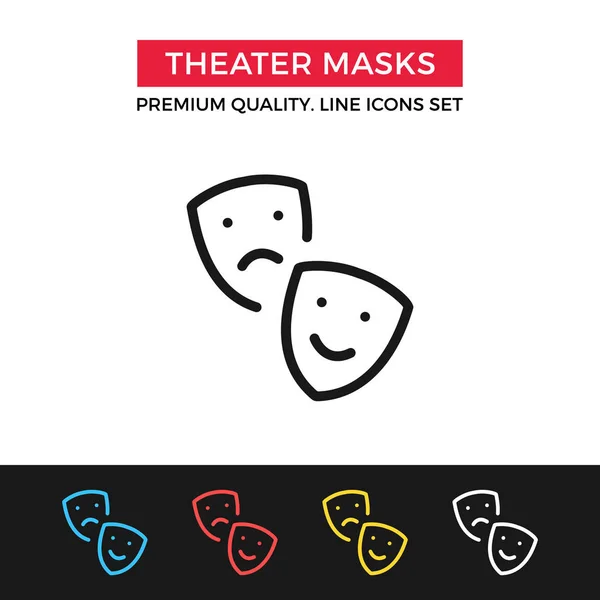 Vektor-Theater-Masken-Symbol. Thin-Line-Symbol — Stockvektor