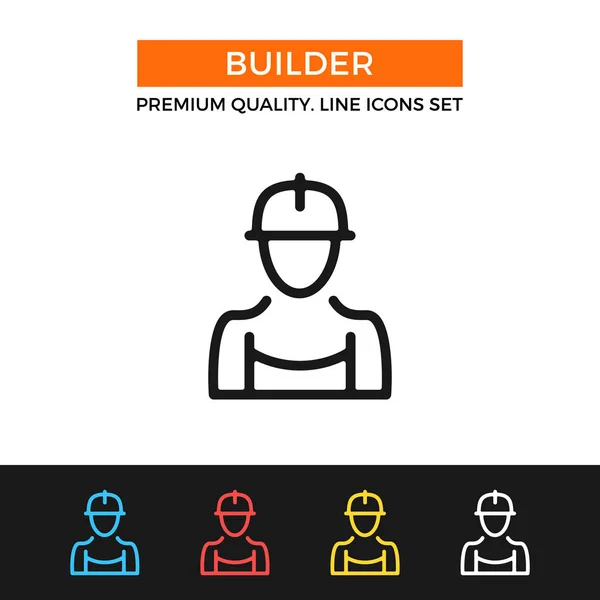 Icona del costruttore vettoriale. Icona linea sottile — Vettoriale Stock