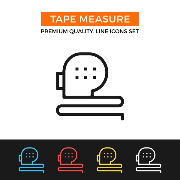 Vector tape measure icon. Thin line icon — Stock Vector