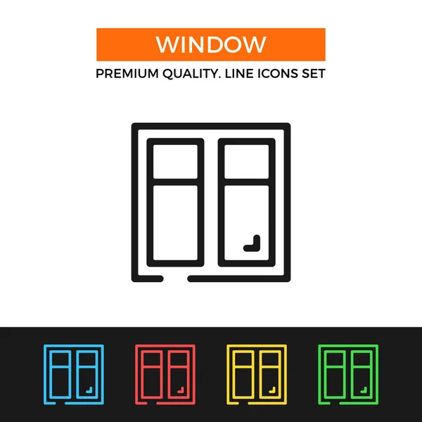 Vector window icon. Thin line icon — Stock Vector