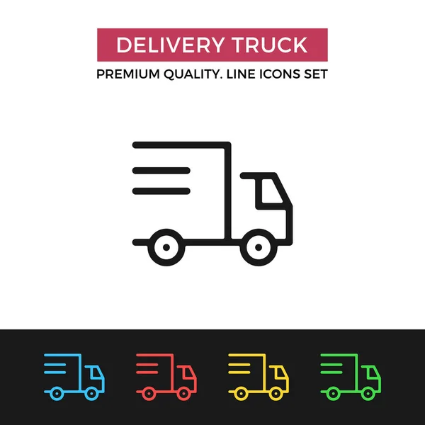 Vector delivery truck icon. Thin line icon — Stock Vector