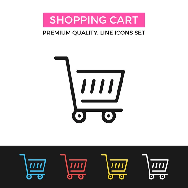 Vector shopping cart pictogram. Dunne lijn pictogram — Stockvector