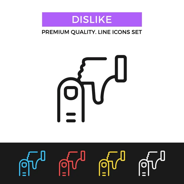 Vector afkeer pictogram. Dunne lijn pictogram — Stockvector