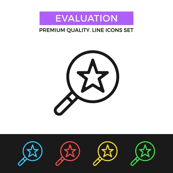 Vector evaluatie pictogram. Dunne lijn pictogram — Stockvector