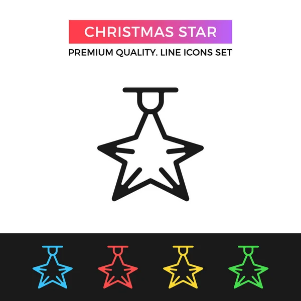Vektor karácsonyi csillag ikonra. Vékony vonal ikon — Stock Vector