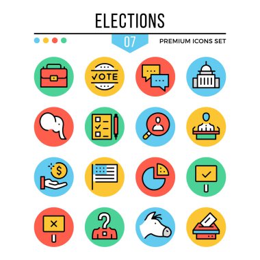 Seçimleri simgeler. Çağdaş ince çizgi Icons set. Sınıf kalitesi. Anahat sembolleri, grafik öğeleri, kavramları, düz çizgi simgeler. Yaratıcı vektör çizim