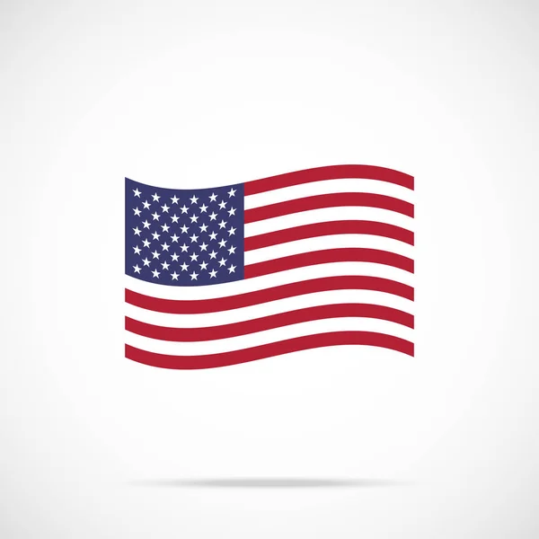 흔들며 미국 국기 아이콘입니다. 아메리카 합중국의 국기입니다. 그라데이션 배경에 고립 된 벡터 아이콘 — 스톡 벡터