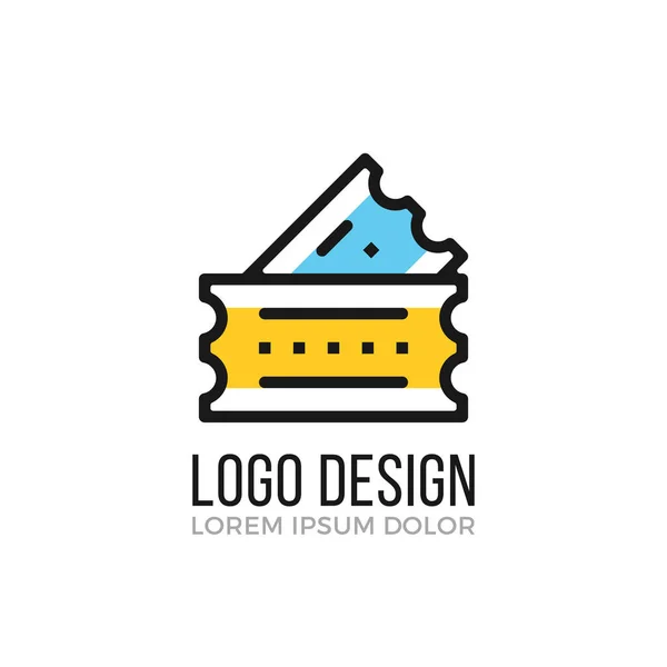 Mozi logo tervezési koncepció. Két mozi jegyet ikonra. Vektor logo — Stock Vector