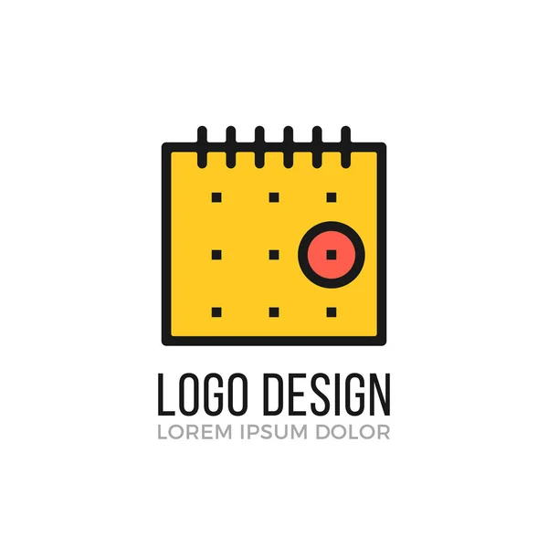 Concepto de diseño del logotipo del calendario. Icono del calendario. Logotipo del vector — Archivo Imágenes Vectoriales