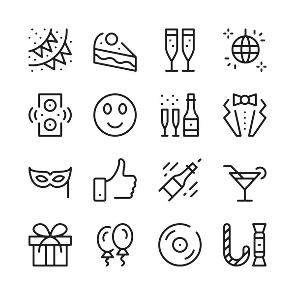 Conjunto de iconos de línea de celebración. Conceptos de diseño gráfico moderno, colección de elementos de contorno simple. Iconos de línea vectorial — Vector de stock