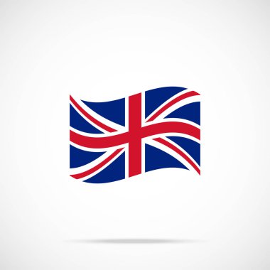 İngiltere bayrak simgesi sallayarak. İngiltere bayrak çırpınan sınıf kalitesi. Doğru resmi renk düzeni. Vektör simgesi