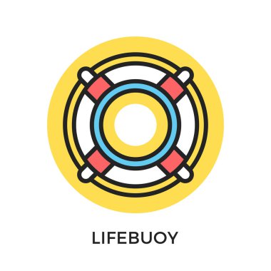 Lifebuoy simgesi. Hayat şamandıra, cankurtaran yüzük. Modern düz tasarımı ince çizgi kavramlar ve öğeleri. Vektör simgesi