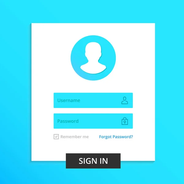 Login form page. Registration form, access concepts. Username and password fields. Modern clean design UX elements, UI elements with line icons. Trendy vector illustration — Stock Vector