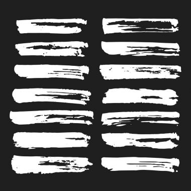 Beyaz fırça seti, beyaz fırça noktalar sıvazlar. Elle çizilmiş kirli boya darbeleri kavramları kadar takip ettik. Yaratıcı vektör çizim