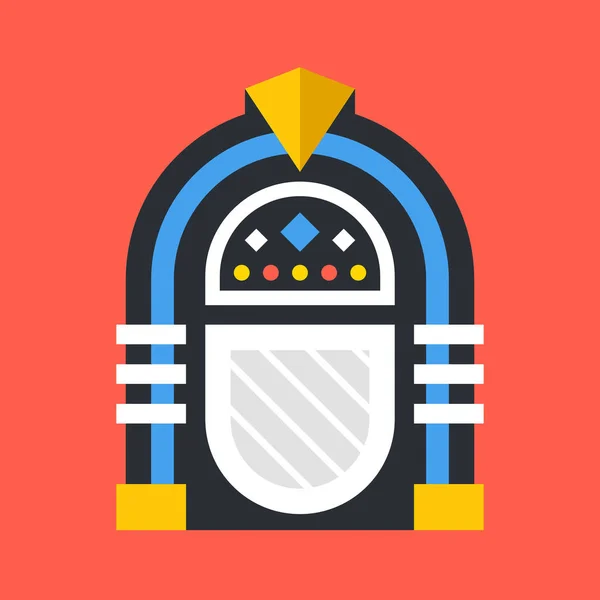 Vector jukebox icon. Retro jukebox. Flat design vector illustration — Stock Vector