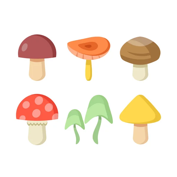 Set de hongos. Ilustración vectorial — Vector de stock