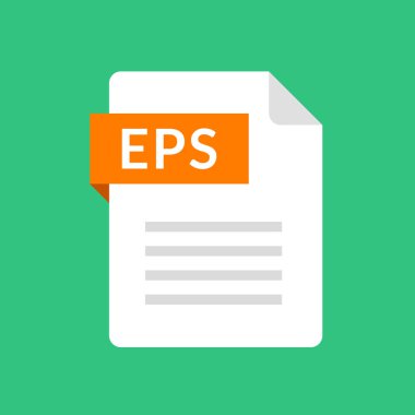 EPS dosya simgesi. Kapsüllenmiş Postscript belge türü. Düz tasarım grafik illüstrasyon. Vektör Eps simgesi