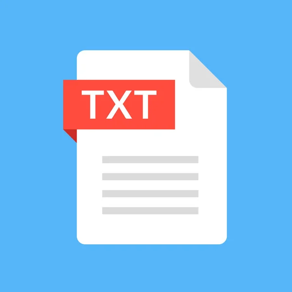 Pictogram txt-bestand. Tekst documenttype. Platte ontwerp grafische illustratie. Vector Txt pictogram — Stockvector