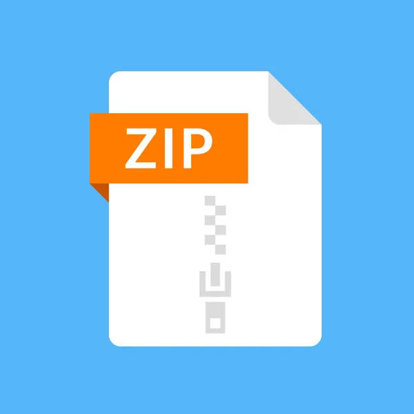 Ícone de arquivo ZIP. Tipo de documento de arquivo. Design plano moderno ilustração gráfica. Ícone ZIP vetorial — Vetor de Stock