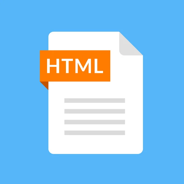 HTML-bestandspictogram. HTML-documenttype. Platte ontwerp grafische illustratie. Vector HTML-pictogram Rechtenvrije Stockvectors