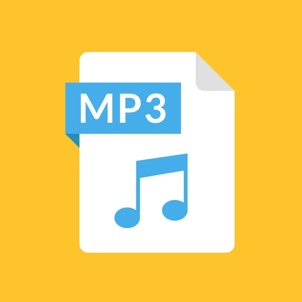 MP3 bestandspictogram. Audio documenttype. Platte ontwerp grafische illustratie. Vector Mp3 pictogram Vectorbeelden