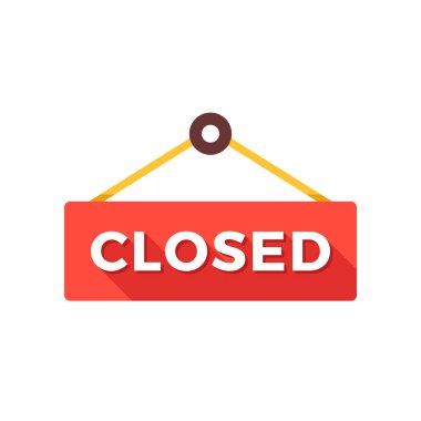 Kapı işareti kapalı. Biz kapalı işareti. Vektör simgesi