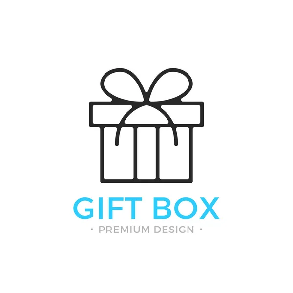 Значок линии подарочной коробки. Giftbox, праздничные подарки концепции. Значок черного вектора — стоковый вектор
