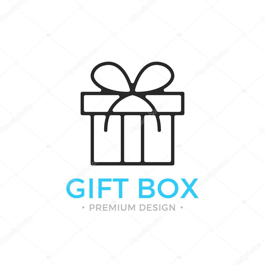 Gift box line icon. Giftbox, holiday present concepts. Black vector gift icon isolated on white background