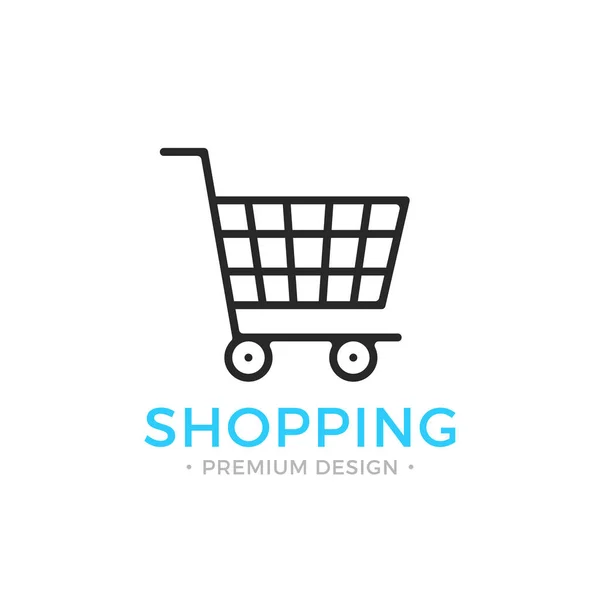 Shopping rad ikon. E-handel, e-handel begrepp. Svart vektor shopping cart icon — Stock vektor