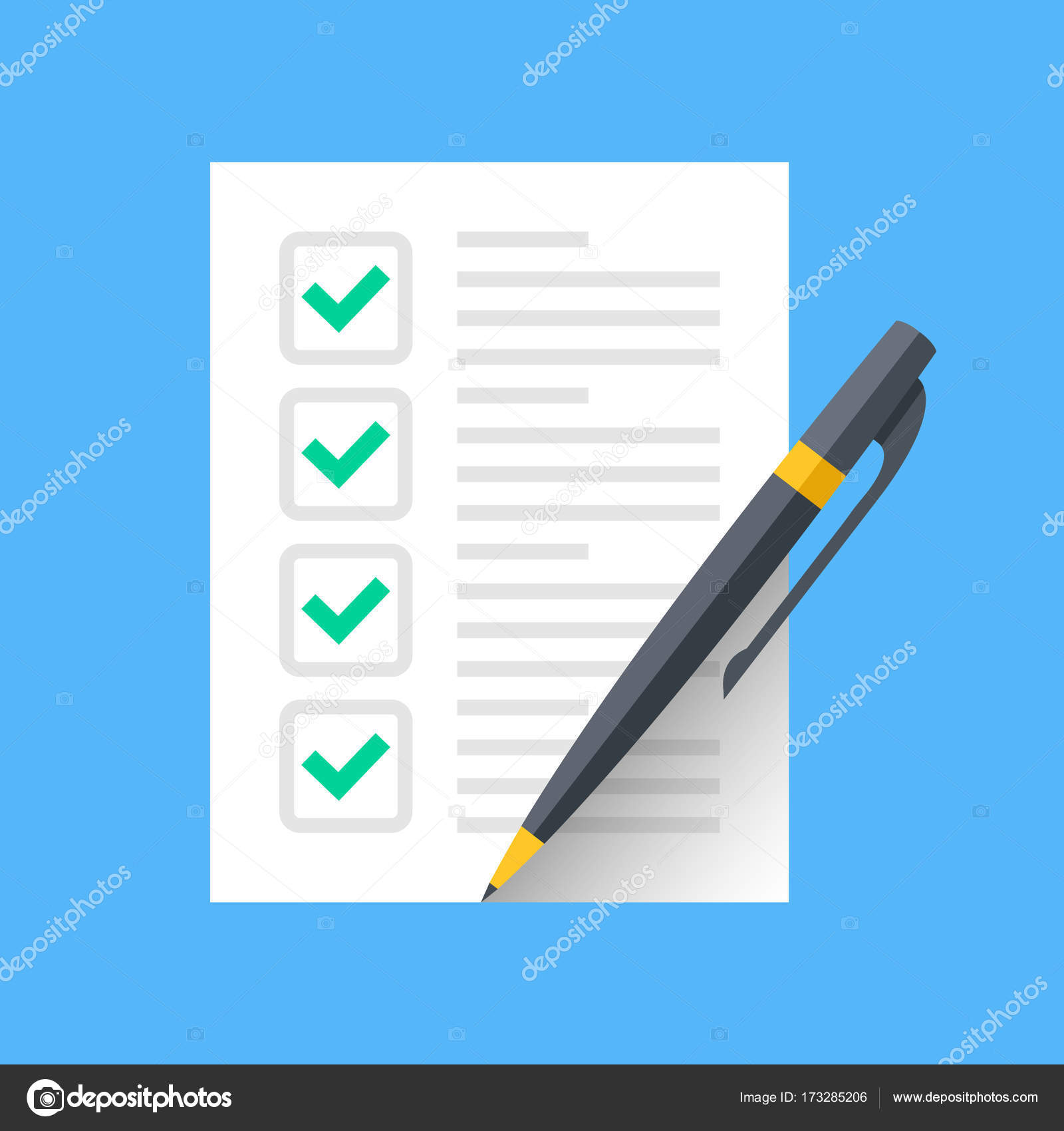 Checklistensymbol Blau