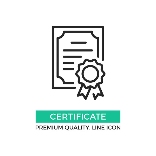 Vektortanúsítvány Ikon Teljesítmény Díj Támogatás Diploma Fogalmak Prémium Minőségű Grafikai — Stock Vector