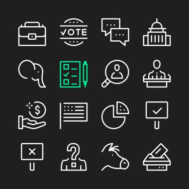 Hükümet hattı simgeler. Anahat modern grafik öğeleri, basit ince çizgi tasarım simgeler. Vector Icons set