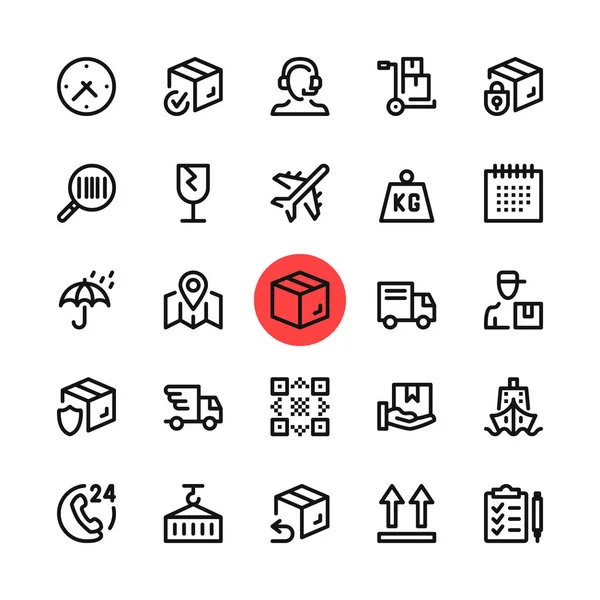 Lojistik Teslimat Satır Icons Set Nakliye Modern Grafik Tasarım Kavramları — Stok Vektör