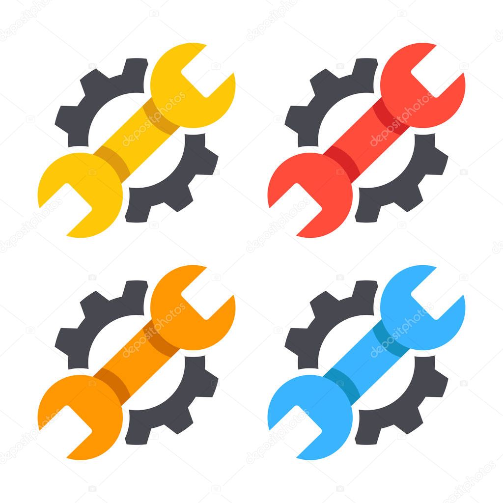 Maintenance icons set. Vector icons isolated on white background