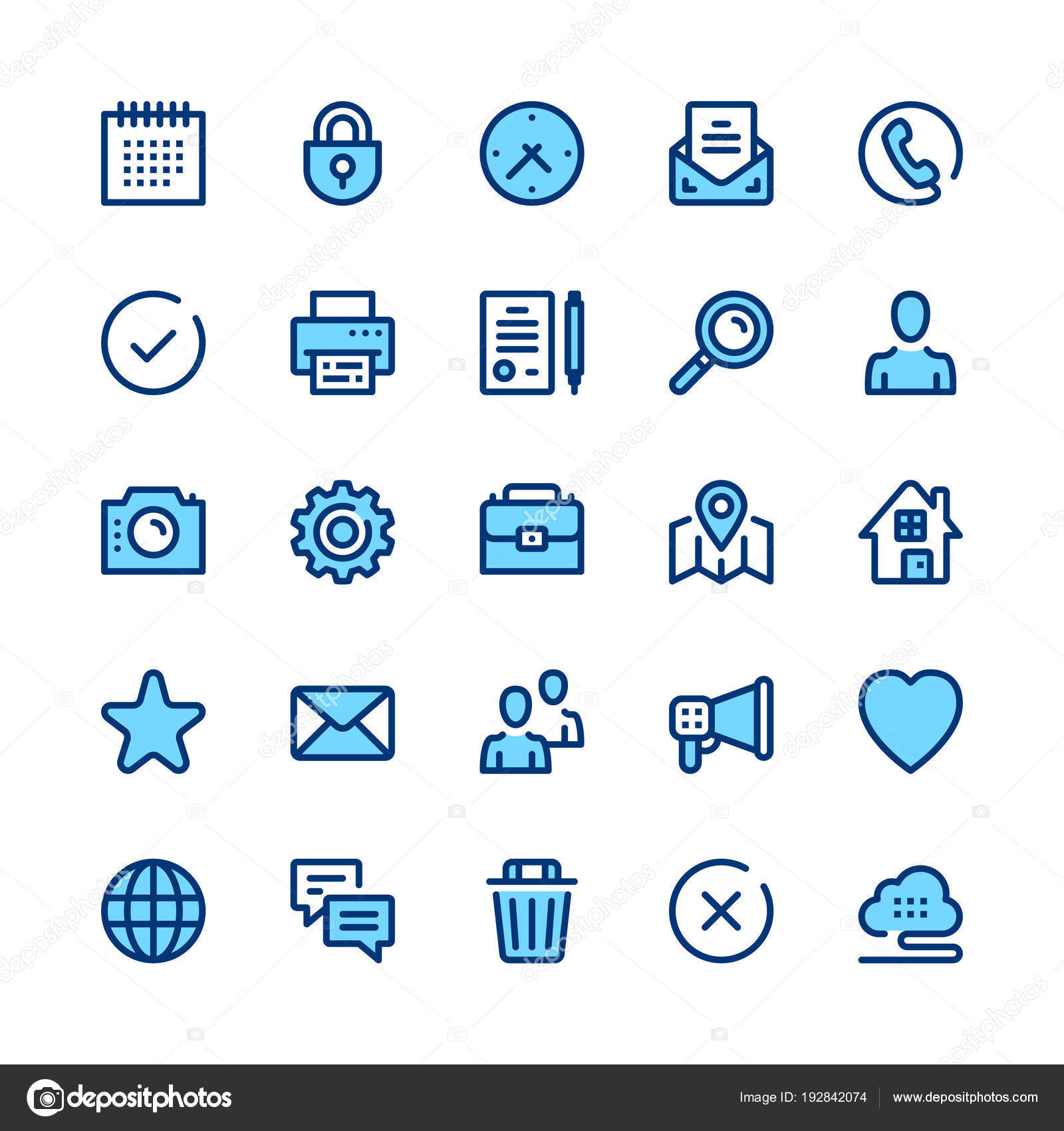 基本的なラインのアイコンを設定します 現代のグラフィック デザインの概念 単純なシンボル 絵文字コレクション 最小限の細い線のデザイン プレミアム品質  ピクセル完璧 ベクトル アウトラインのアイコン ストックベクター ©magurok5 192842074