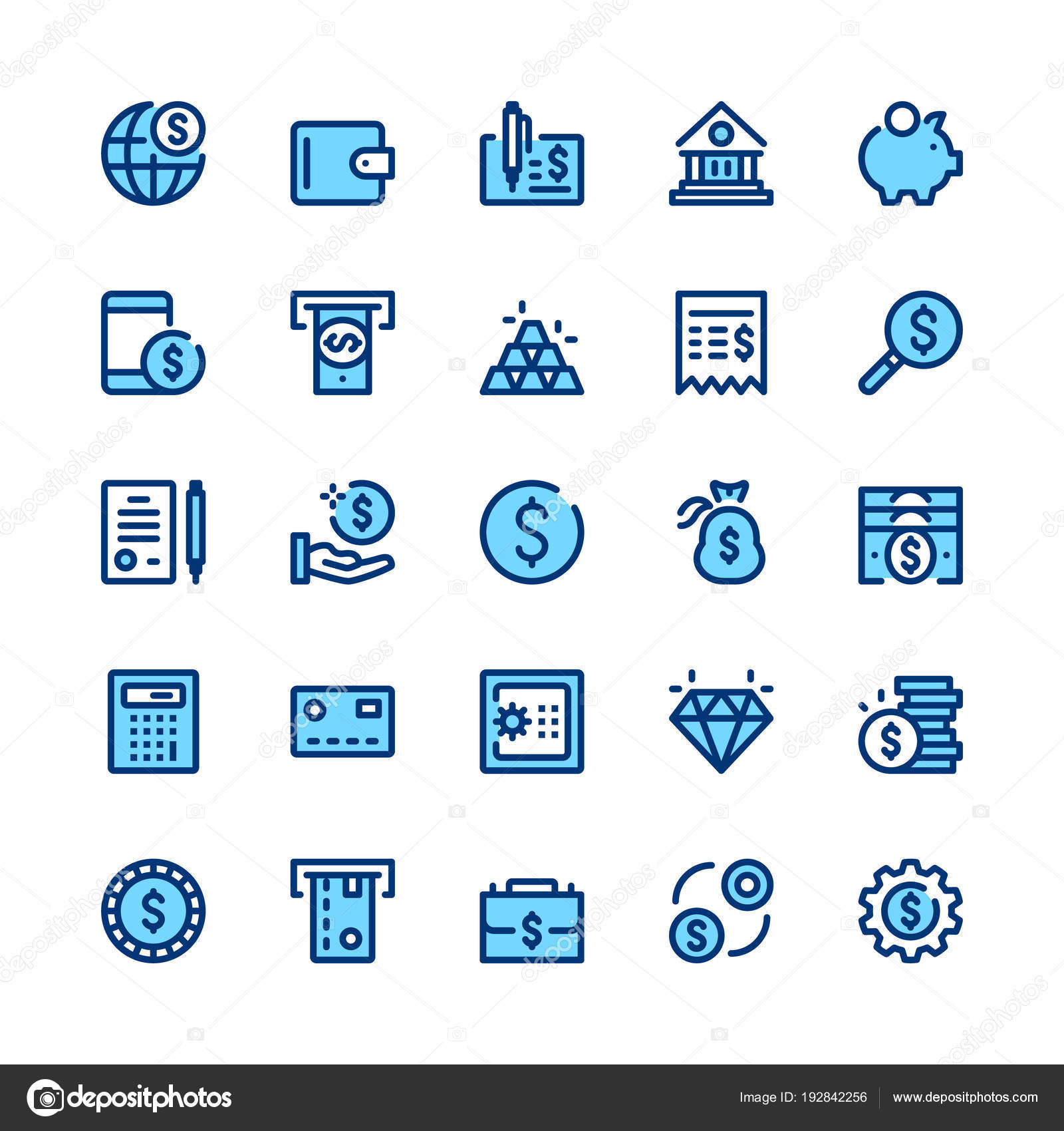 Banking Money Finance Line Icons Set Modern Graphic Design Concepts Stock  Vector by ©magurok5 192842256