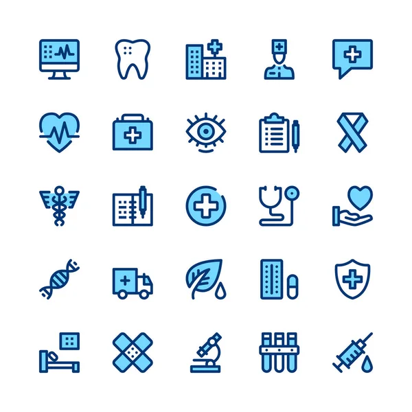 Набор Иконок Медицины Здравоохранения Современные Концепции Графического Дизайна Простые Символы — стоковый вектор