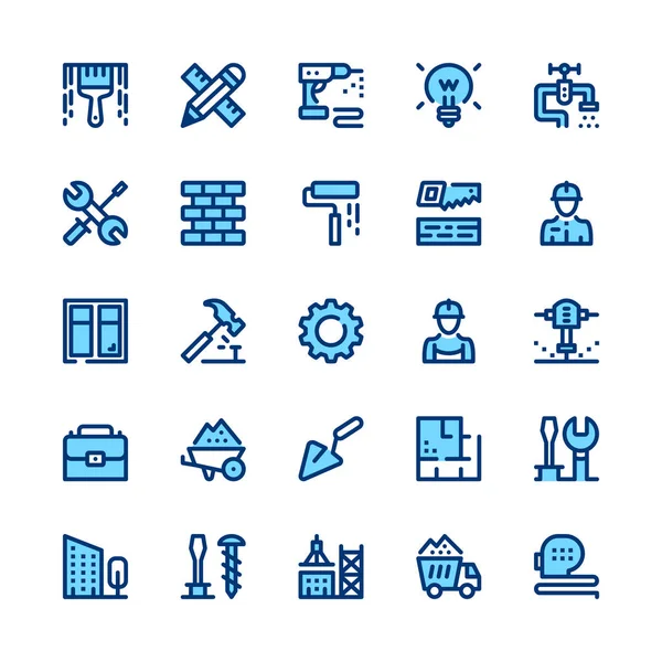 Construction Repair Tools Line Icons Set Modern Graphic Design Concepts — Stock Vector