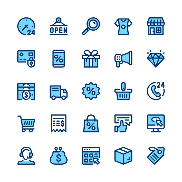 Commerce Internethandel Online Shopping Linie Symbole Gesetzt Moderne Grafikdesign Konzepte Vektorgrafiken