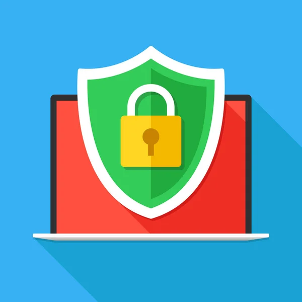Computerbeveiliging Beveiligde Internetverbinding Firewall Gegevens Bescherming Concepten Laptop Veiligheid Pictogram Rechtenvrije Stockvectors